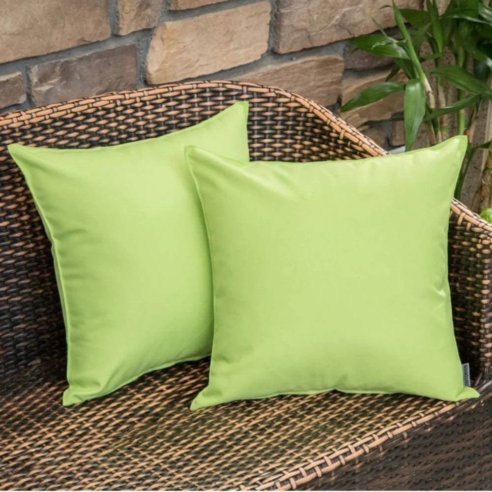 Luxury Home | Oversized Neon Green Outdoor Water Resistant Throw Pillow Covers